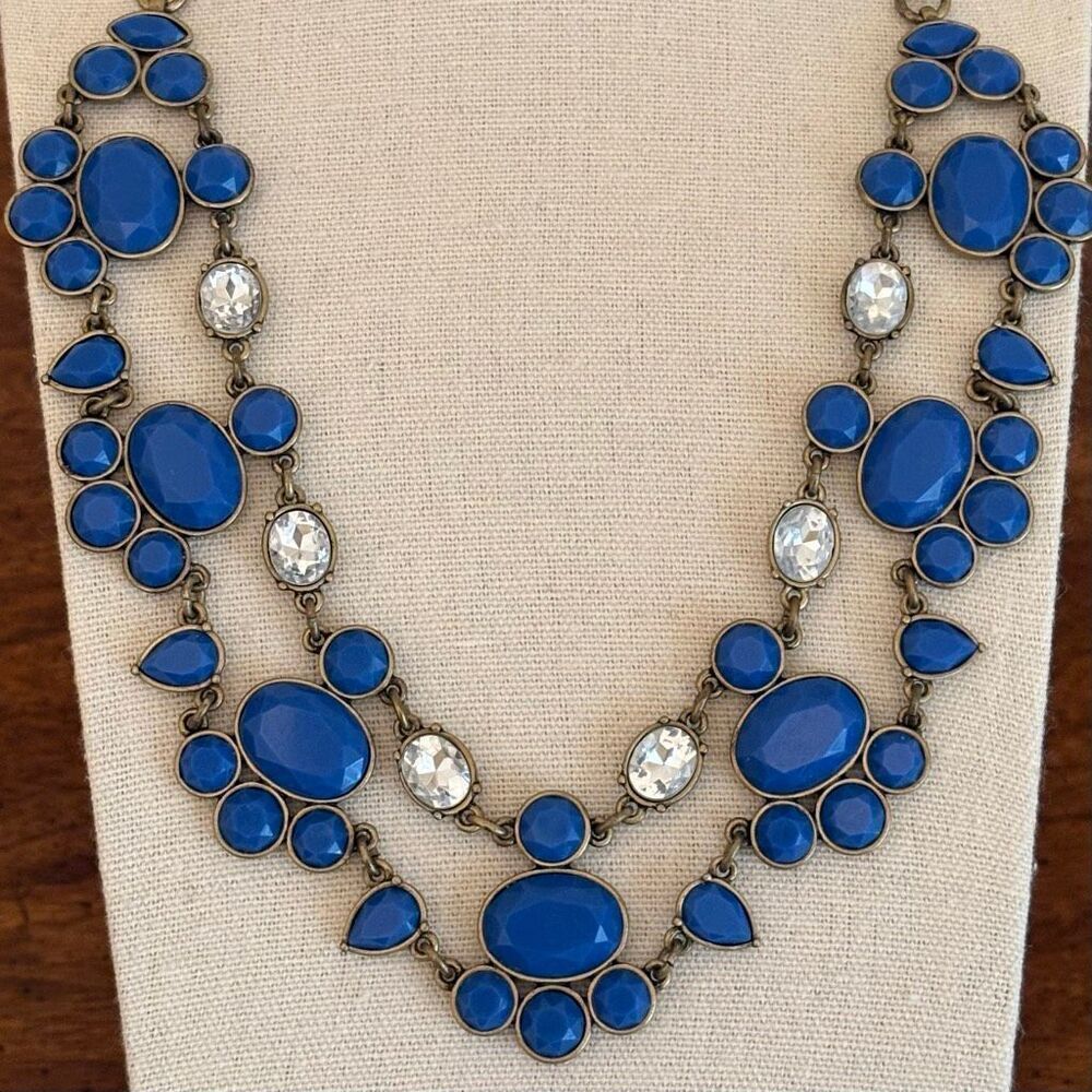 J.Crew | Resin and Rhinestone Layer Necklace | 21” Length